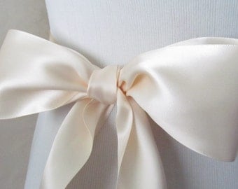 Nude Bridal Sash / Double Face Sash Ribbon / Ribbon Sash / 12ft / 9ft / 6 ft sash