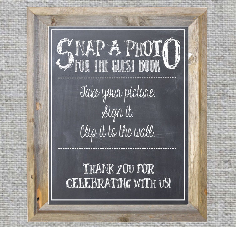chalkboard guestbook instructions for by CasualCalligraphyLiz