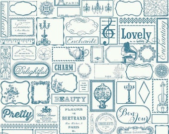 Label in Aqua from Lost and Found 2 by My Mind's Eye for Riley Blake