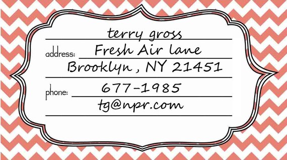 Printable Rolodex Cards in Pink Chevron by jodieRichelle on Etsy
