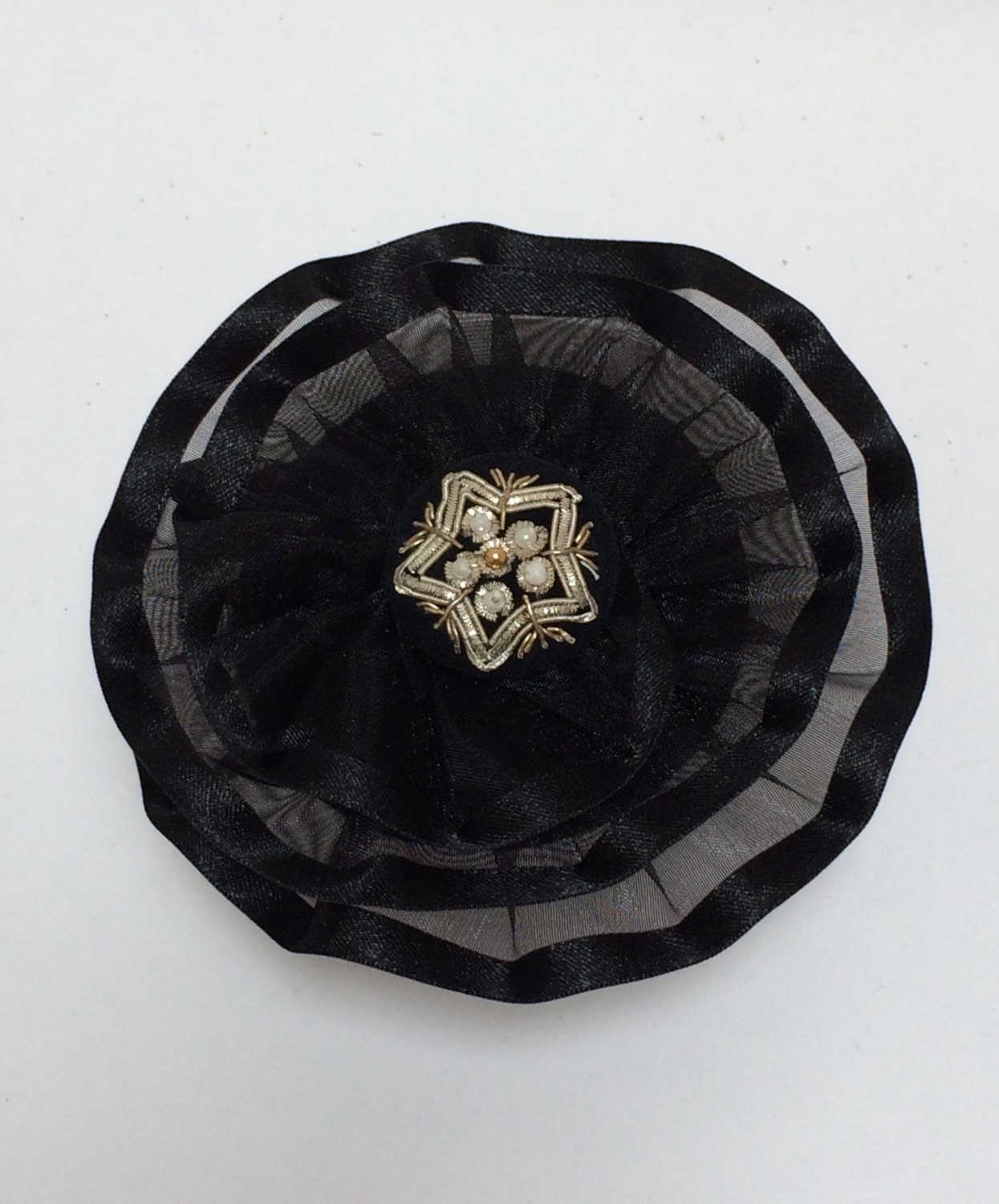 Women's Black Kippah Kippot for Women by VintageBloomsByEllen