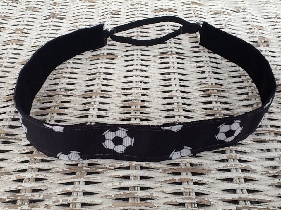 Black Soccer Headbands Girls Sports Headband Adjustable