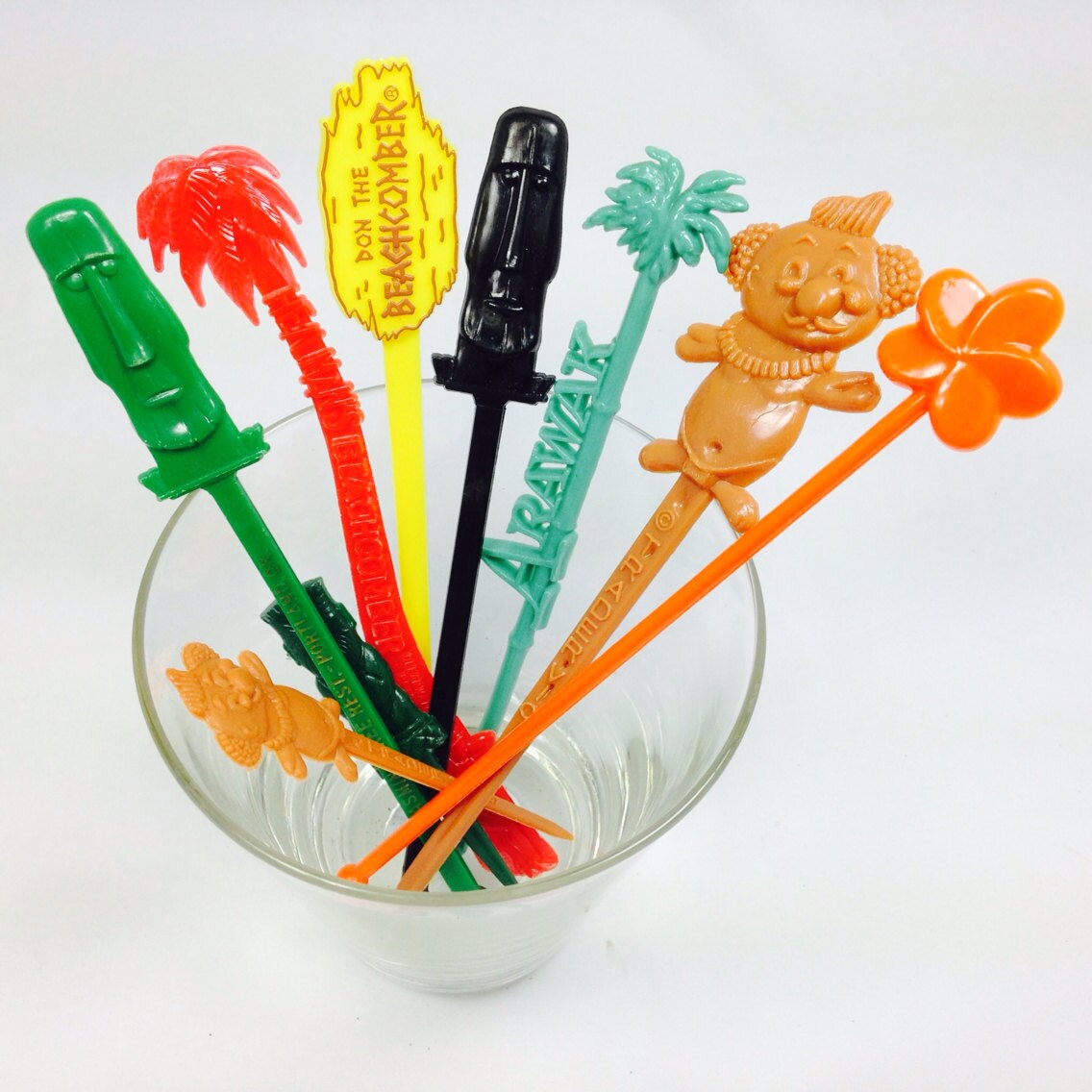 Fun Tiki Swizzle Stick Collection Set of Seven and Two BONUS