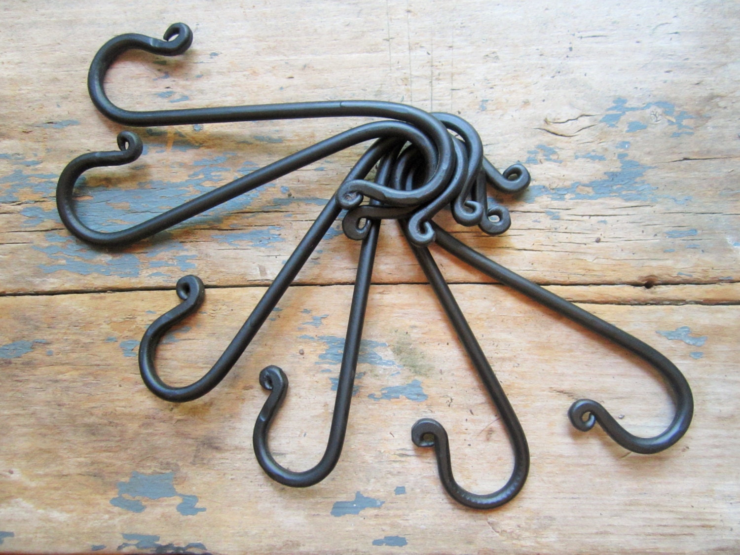 Set of 6 Wrought Iron Hooks S Hooks Pot Rack Hooks Garden