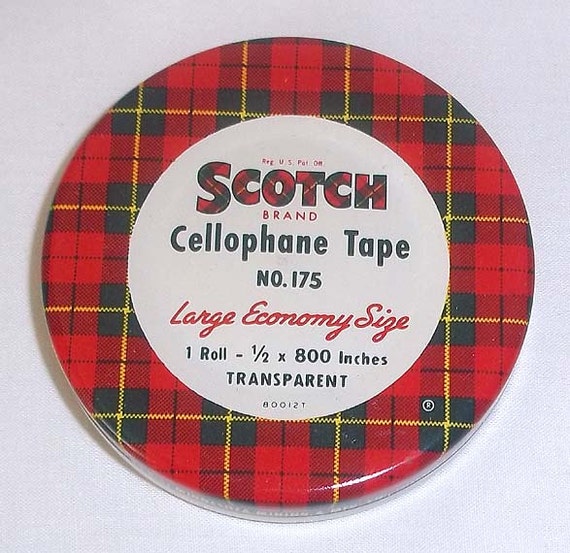 Vintage Mid-Century Scotch Cellophane Tape Tin No. 175