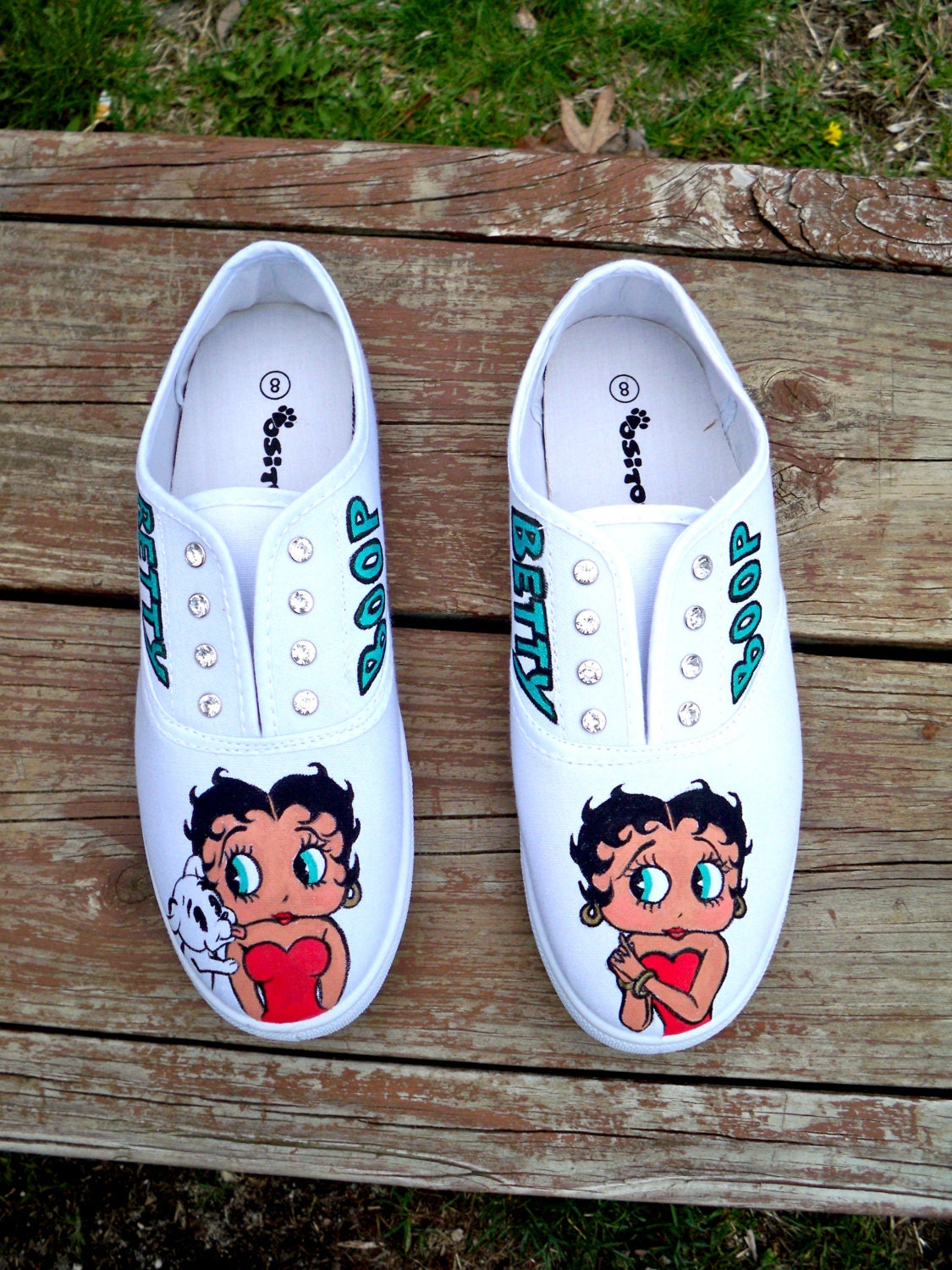 Hand Painted Women's Flats Canvas Shoes White Sneakers