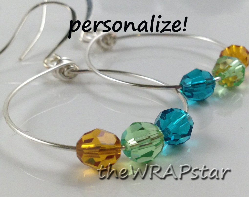 Personalized birthstone earrings Clearance