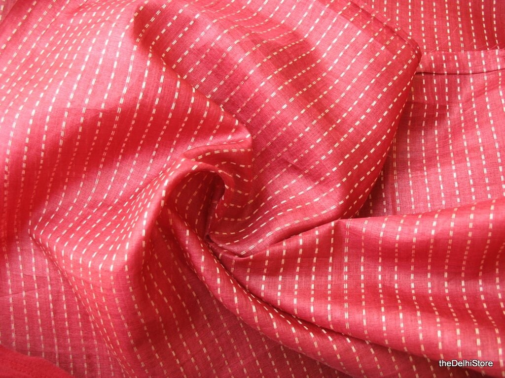 Pure Tussah Silk Kantha Weave Fabric by Yard