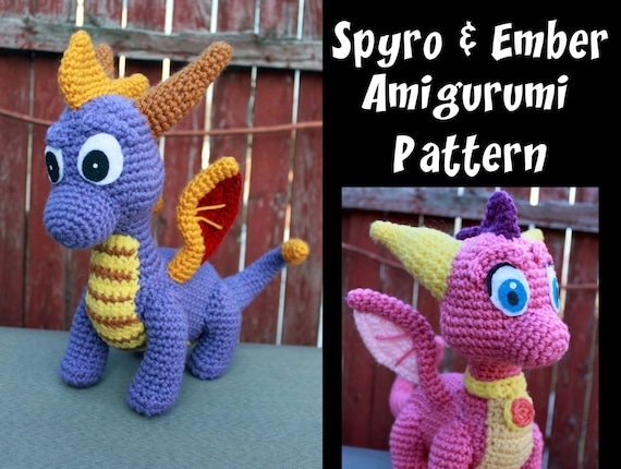 Crochet Pattern: Spyro and Ember Inspired Dragon Amigurumi PDF