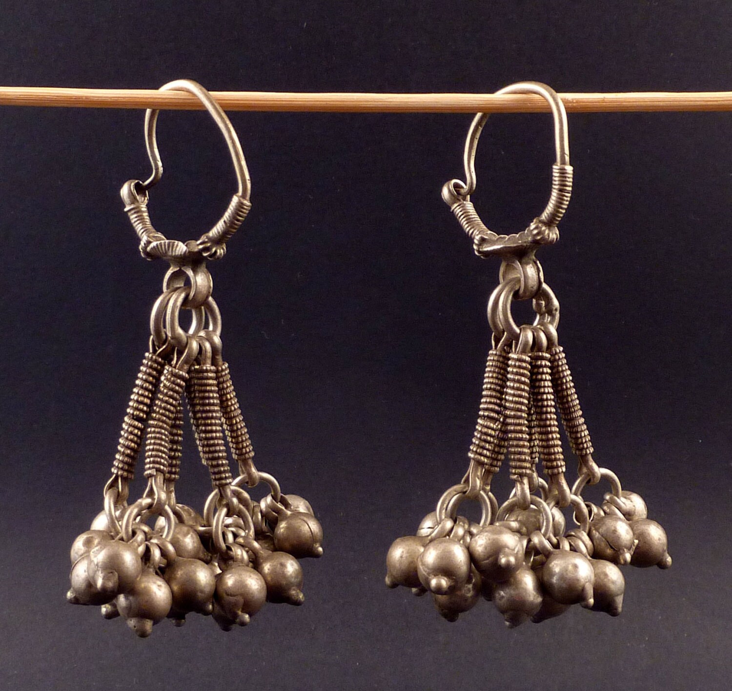Indian tribal ethnic earrings silver indian jewelry