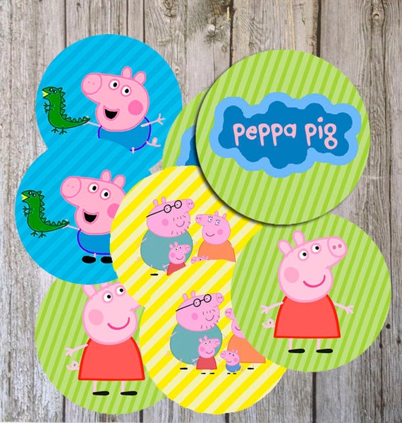 instant download peppa pig birthday gift tags