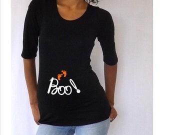 Halloween maternity shirt " Boo " , Halloween Costume, Maternity clothes- maternity shirts funny- maternity shirts w/ sayings-