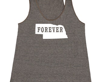 Nebraska Forever Tank Top. Women's Tri Blend Racerback Tank Top SEEMBO