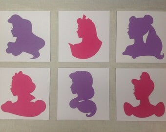 Disney Princess Silhouette Blank Cards - Set of 6