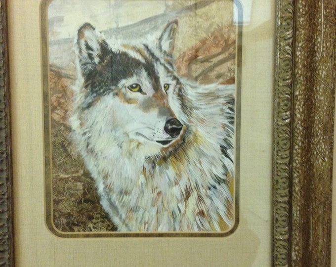 Wolf - Call of the Wild - 9 x 12 Acrylic - in a 16 x 20 frame
