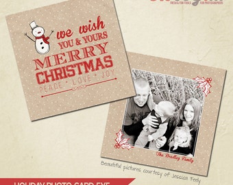 custom christmas card template photoshop size