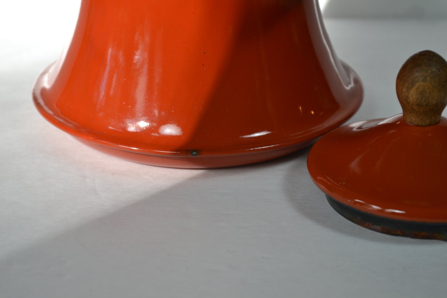 Burnt Orange Enamel Tea Kettle...Rust/Copper color Enameled