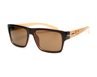 Hacienda Brown Bamboo Sunglasses - Wood Sunglasses - Personalized Sunglasses - Custom Sunglasses - Groomsmen Gift - Personalized Gift