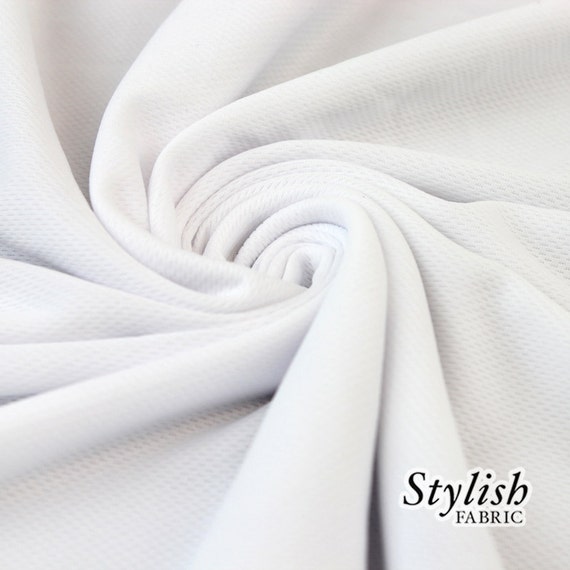 White Sports Mesh Fabric Dimple Mesh Fabric by the yard