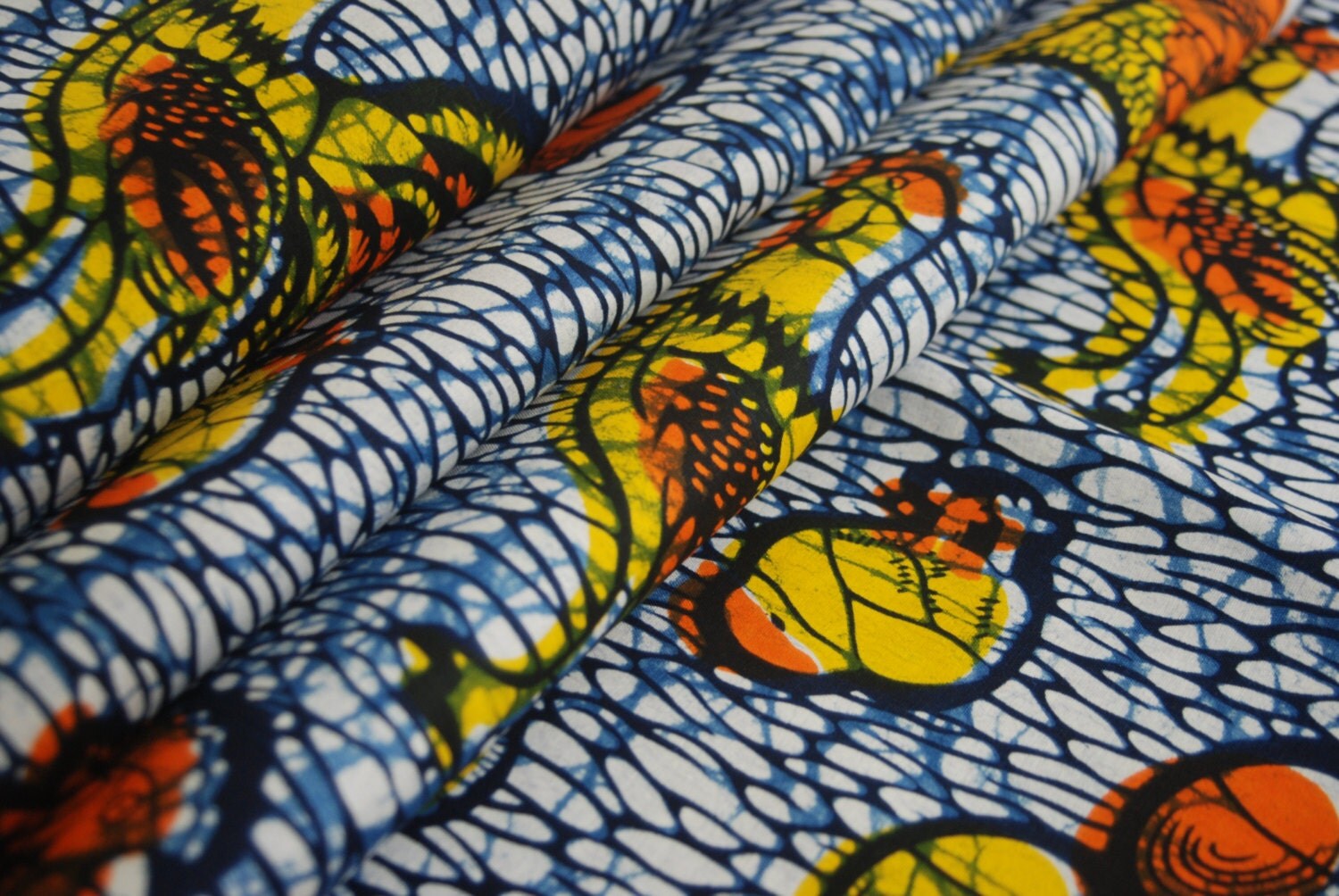  African  Wax Print  Fabric Abstract Batik  Fabric Sold By The