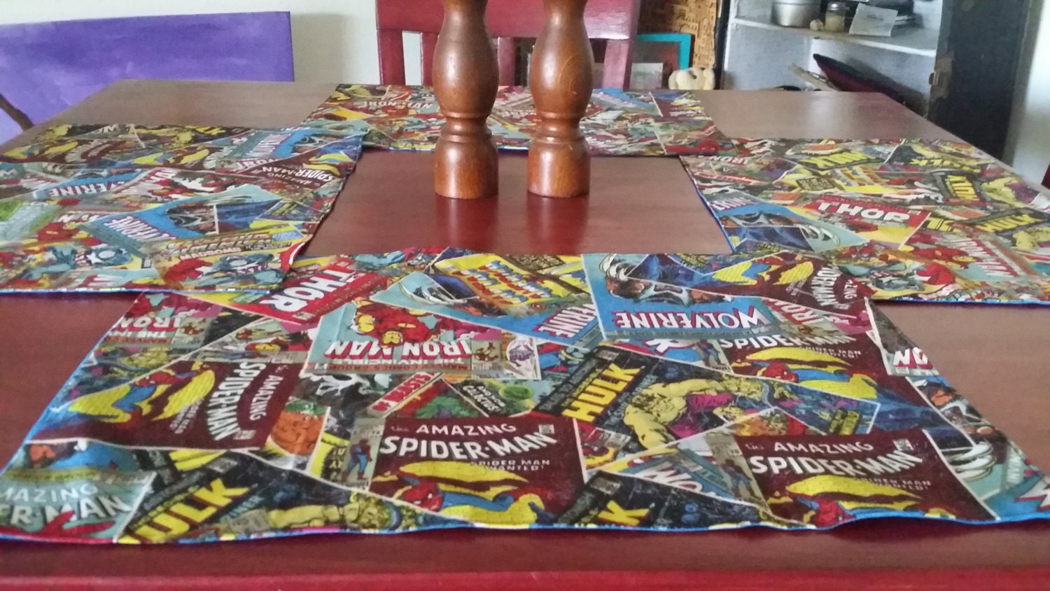 Marvel Superhero Place Mats / Table Mats/ Runner/ Table Decor