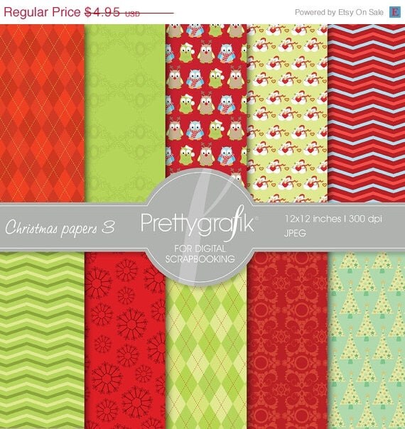 40% OFF SALE Christmas digital paper, commercial use, scrapbook papers, background- PS562 Il_570xn