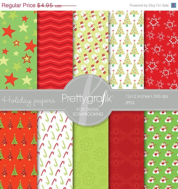 60% OFF SALE Christmas digital paper, commercial use, scrapbook papers, background - PS558 Il_570xn