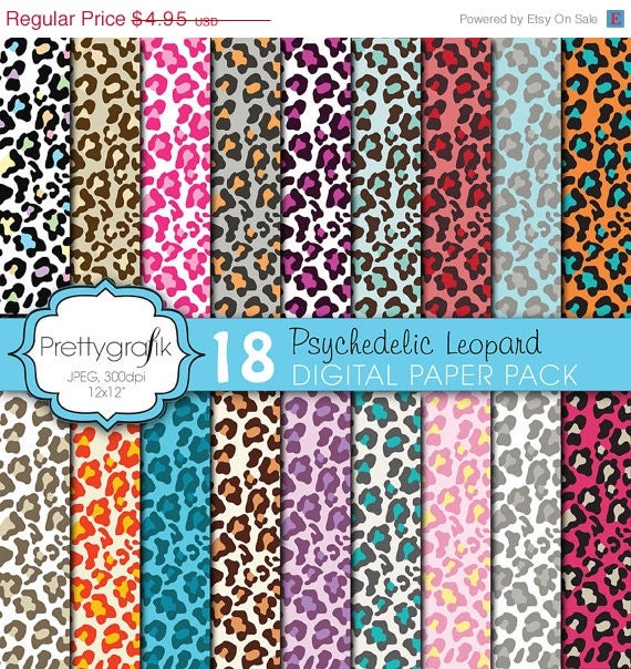 80% OFF SALE leopard animal print digital paper, commercial use, scrapbook papers, background - PS615 Il_570xn
