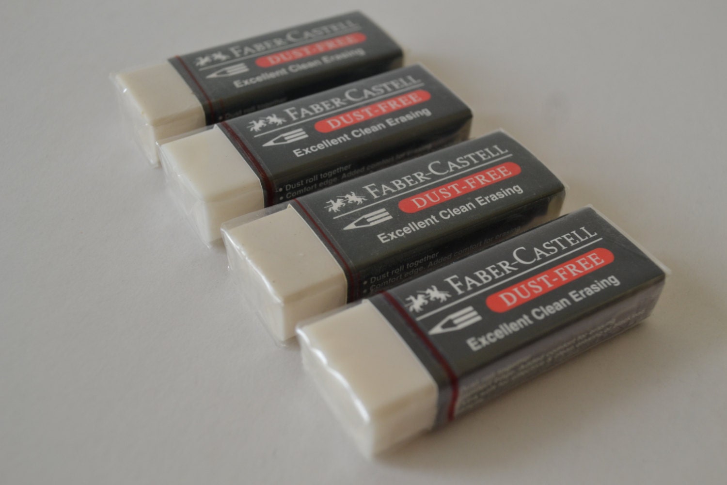 4 Faber Castell Dust Free Erasers for erasing graphite lines