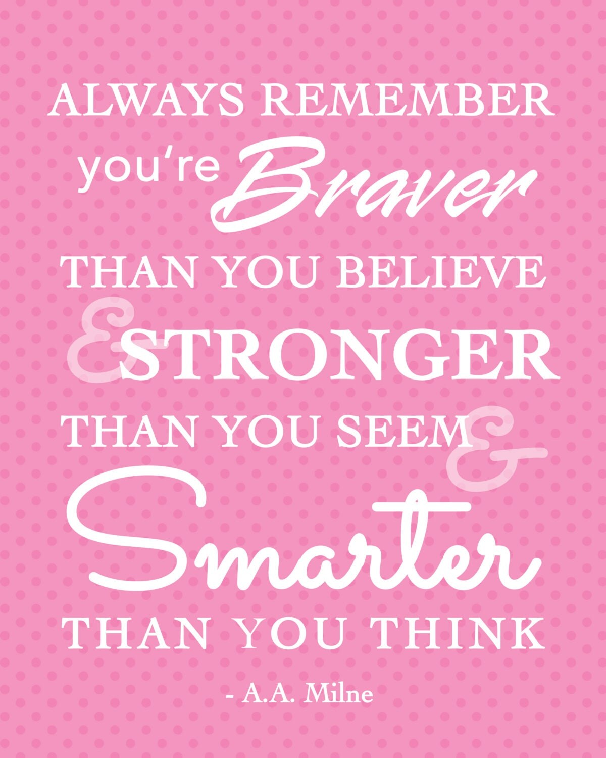 Digital Print 8x10 Winnie the Pooh Quote AA Milne Nursery