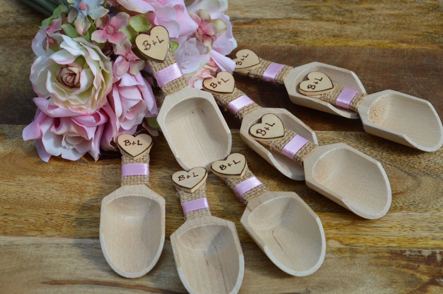 rustic wedding candy scoops wooden candy bar scoops vintage
