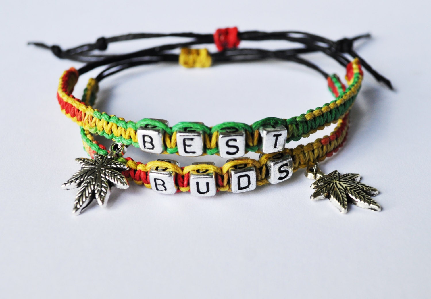 Best Friends Hemp Bracelets Weed leaf jewelry Marijuana Leaf
