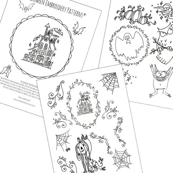halloween haunted house embroidery patterns printable set of digital downloadable pdf hand embroidery moon stars pumpkins bats 0049 - Halloween Hand Embroidery Patterns halloween haunted house embroidery patterns printable set of digital downloadable pdf hand embroidery moon stars pumpkins bats 0049 - Halloween Hand Embroidery Patterns