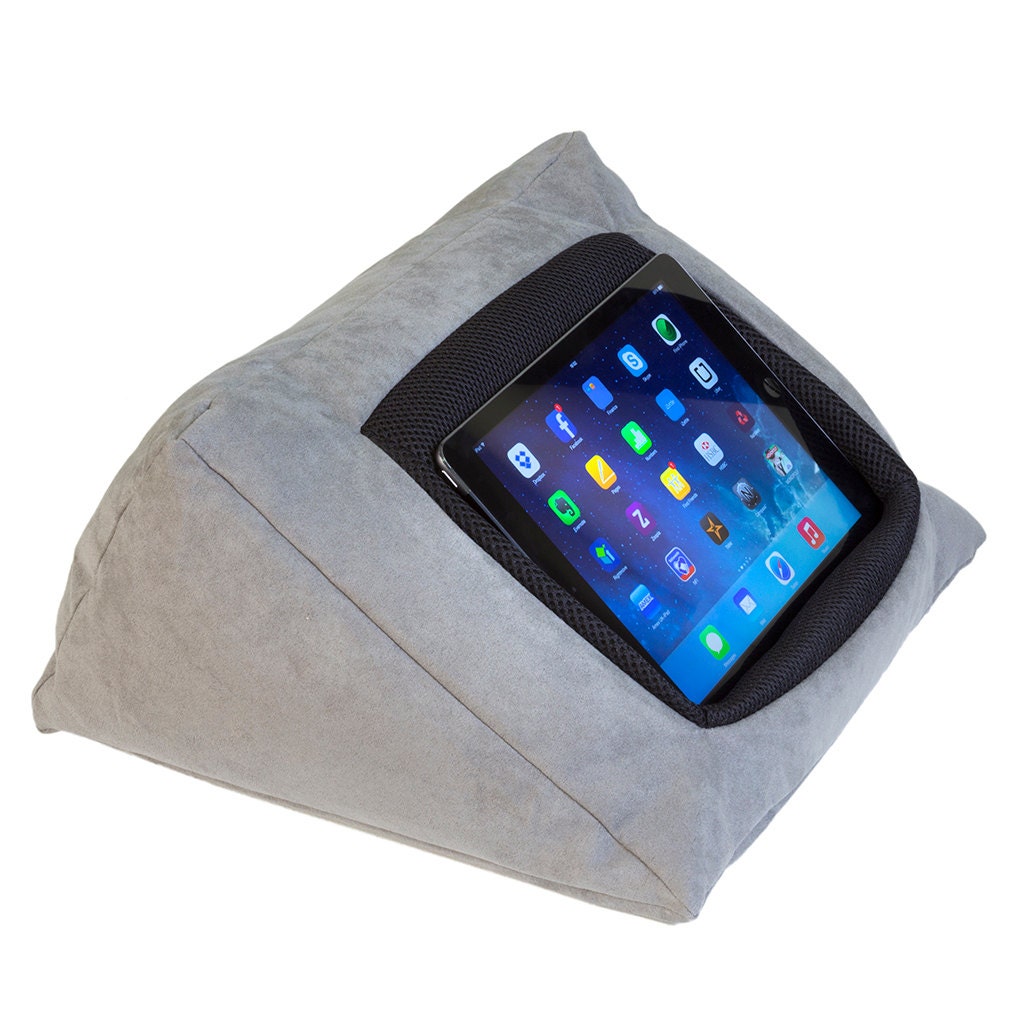 iCushion iPad Cushion Pillow. Made from luxurious silk Grey.