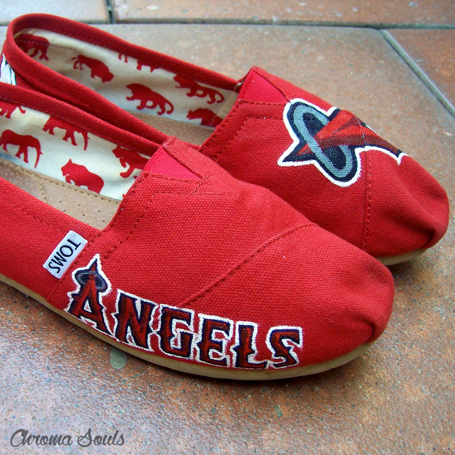 Angels Baseball shoes by ChromaSouls on Etsy