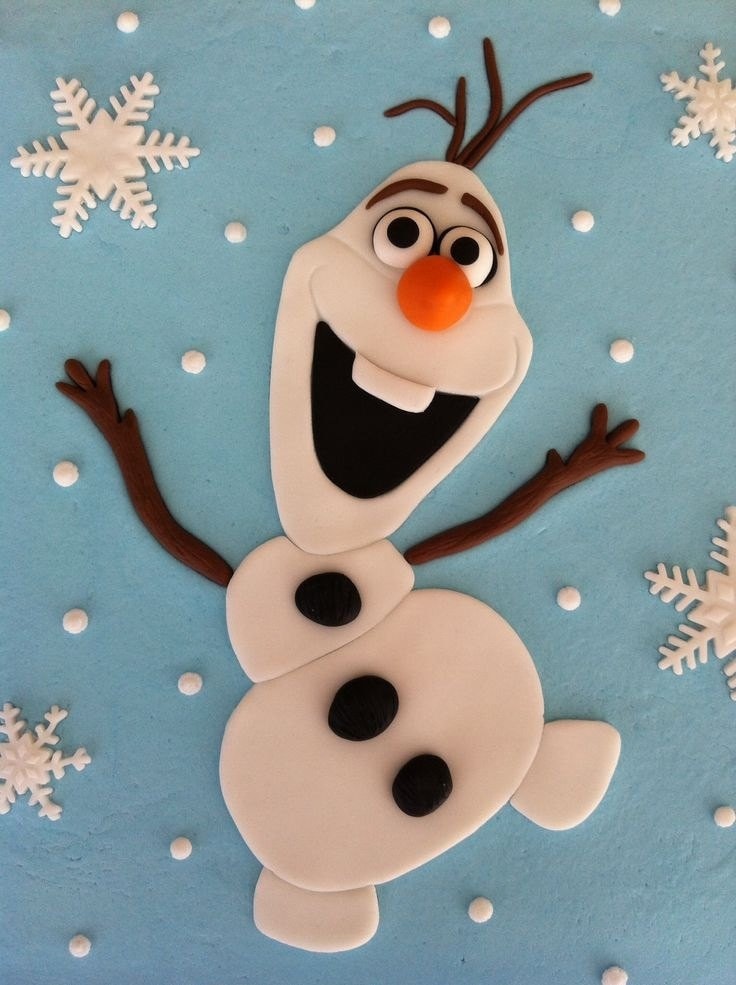 flat olaf cake topper by craftytreets on etsy