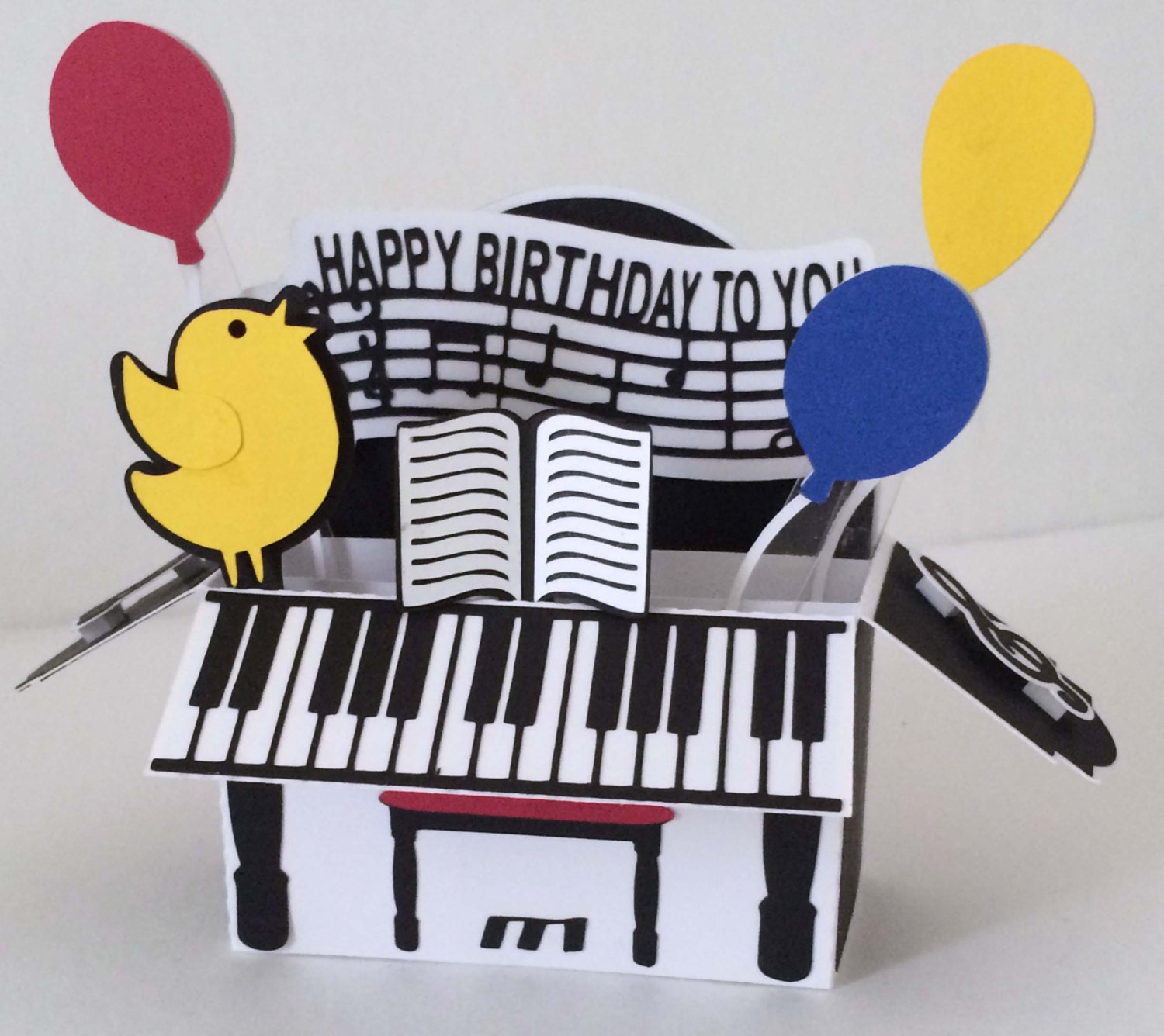 Download Happy Birthday Piano Card In A Box 3D SVG from ...