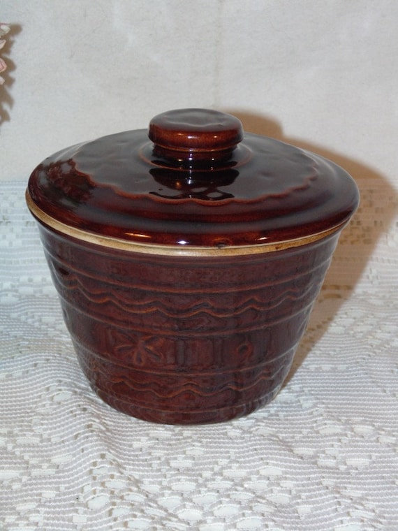 Vintage Marcrest Stoneware Grease Jar With by EmptyNestVintiques