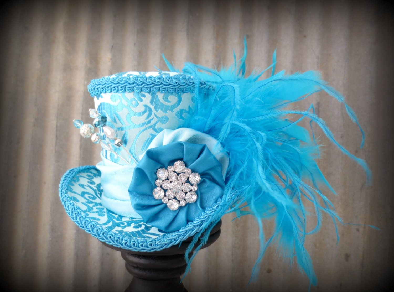 Ice Blue Mini Top Hat Mad hatter Hat Alice in Wonderland