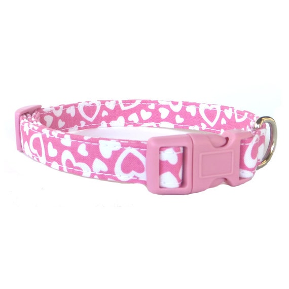 Items similar to MY SWEETHEART Collar, Pink Heart Collar, Heart Collar ...