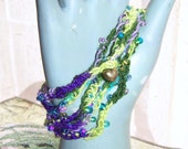 Crochet Beaded Wrap Bracelet Bohemian Jewelry Handcrafted Jewelry Handmade Boho Jewelry