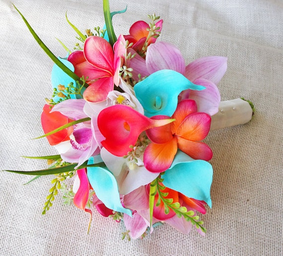 Wedding Coral Orange Pink and Turquoise Teal Natural by ...