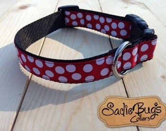 Alabama Crimson Tide polka dot dog collar - Roll Tide, Go Bama