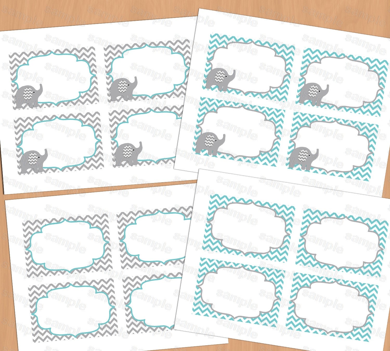 Printable Elephant Baby Shower Decorations Food Labels Baby