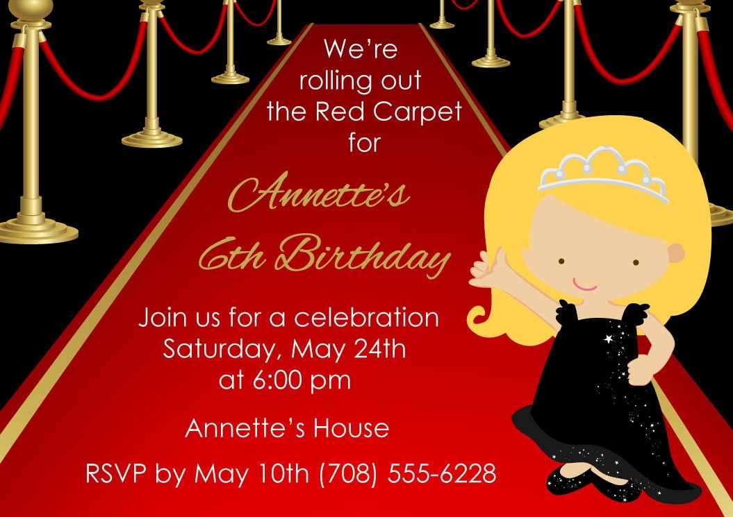 Red carpet wedding invitations