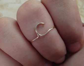Initial ring, letter C ring, personalized wire initial ring, wire ring, personalized ring, adjustable ring, wire letters, letter ring, A