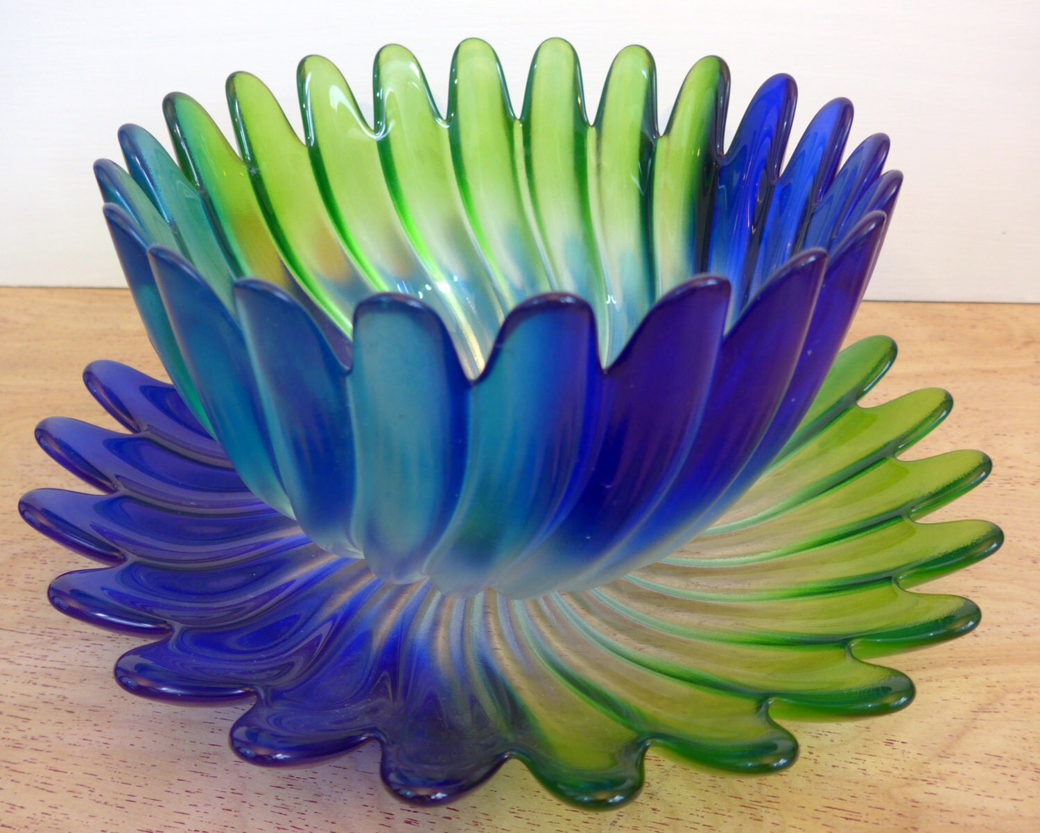 Vintage Studio Nova Solaris Glass Bowl & Serving Platter Green