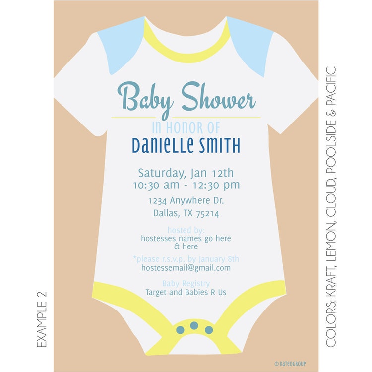 Onesie Baby Shower Invitation Printable by KateOGroup on Etsy