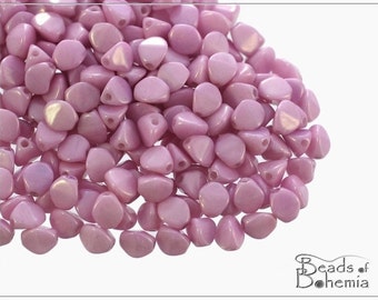 50 pcs Chalk Lila Luster Czech Glass Pinch Beads Classic 5x3,5 mm (8683)