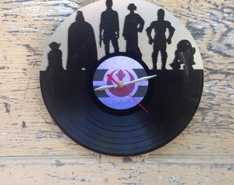 Re-purposed, recycled Vinyl Record -  Star Wars Vinyl Clock ** New Design**